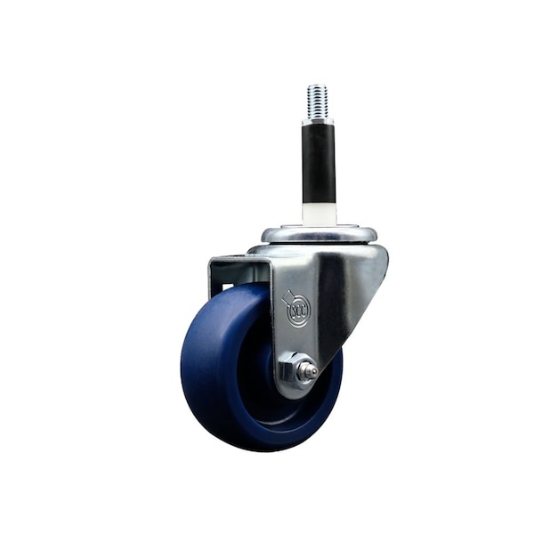 3'' SS Solid Poly Wheel Swivel 7/8'' Expanding Stem Caster